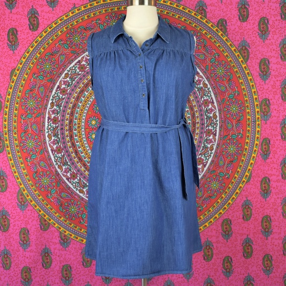 Universal Tread Dresses & Skirts - Universal Thread Shirt Dress Blue Denim Belted 2X